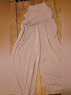 Mauve Ribbed Tank Romper